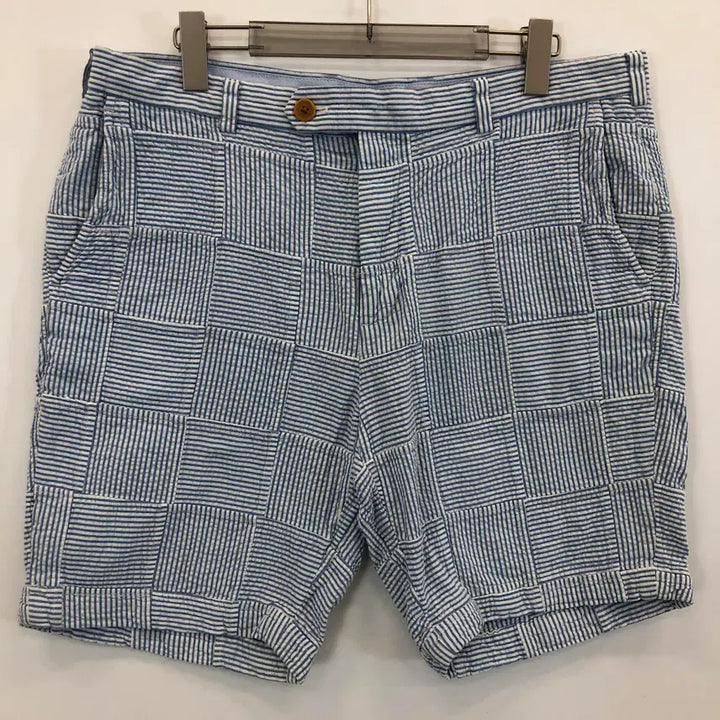 [BUNJANG] Brooks Brothers Patchwork Seersucker Bermuda Shorts - Size 36 / 브룩스브라더스 패치워크 시어서커 버뮤다쇼츠 36 인치