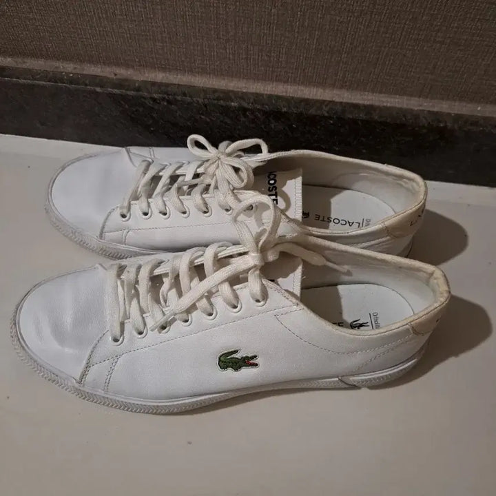 [BUNJANG] Lacoste White Sneakers / 라코스테 흰색 스니커즈 운동화