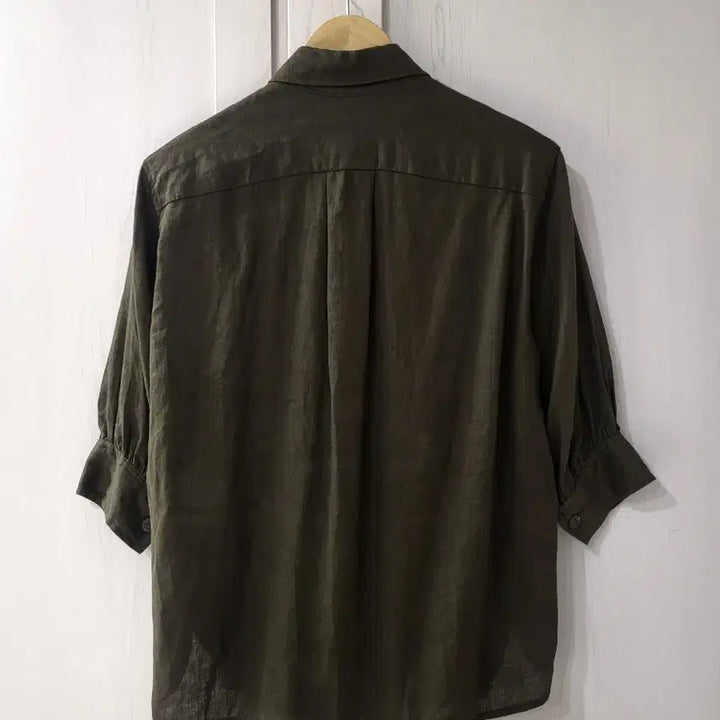 [BUNJANG] SJ WANI Linen 7-Sleeve Shirt Brown Khaki / SJ WANI 린넨 7부 셔츠 브라운카키색상