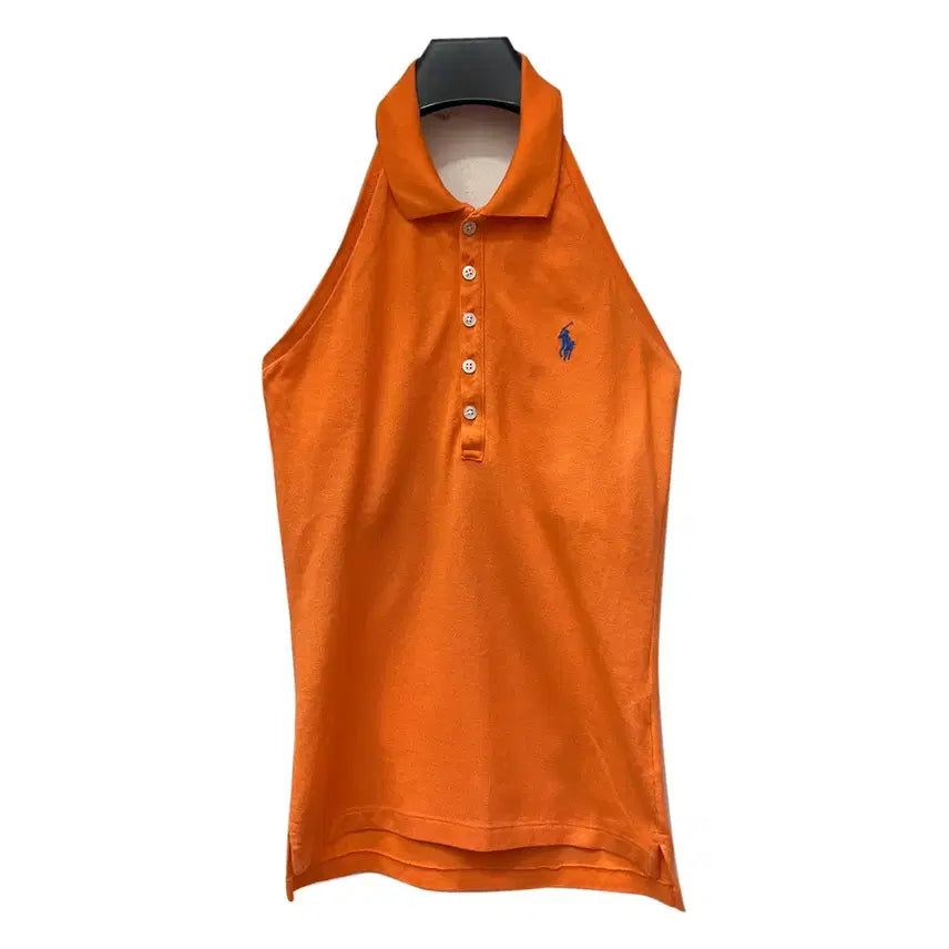 [BUNJANG] Polo Ralph Lauren Orange Halterneck Top (S) / 폴로 랄프로렌 오렌지 홀터넥 탑 나시 S
