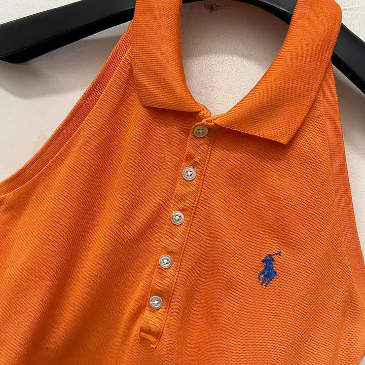 [BUNJANG] Polo Ralph Lauren Orange Halterneck Top (S) / 폴로 랄프로렌 오렌지 홀터넥 탑 나시 S