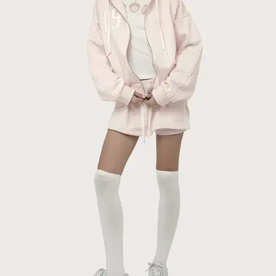 [BUNJANG] Clicheria 09 Pink Hooded Zip-up / 클리시어 09 넘버링 핑크 후드집업
