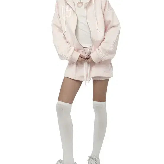 [BUNJANG] Clicheria 09 Pink Hooded Zip-up / 클리시어 09 넘버링 핑크 후드집업