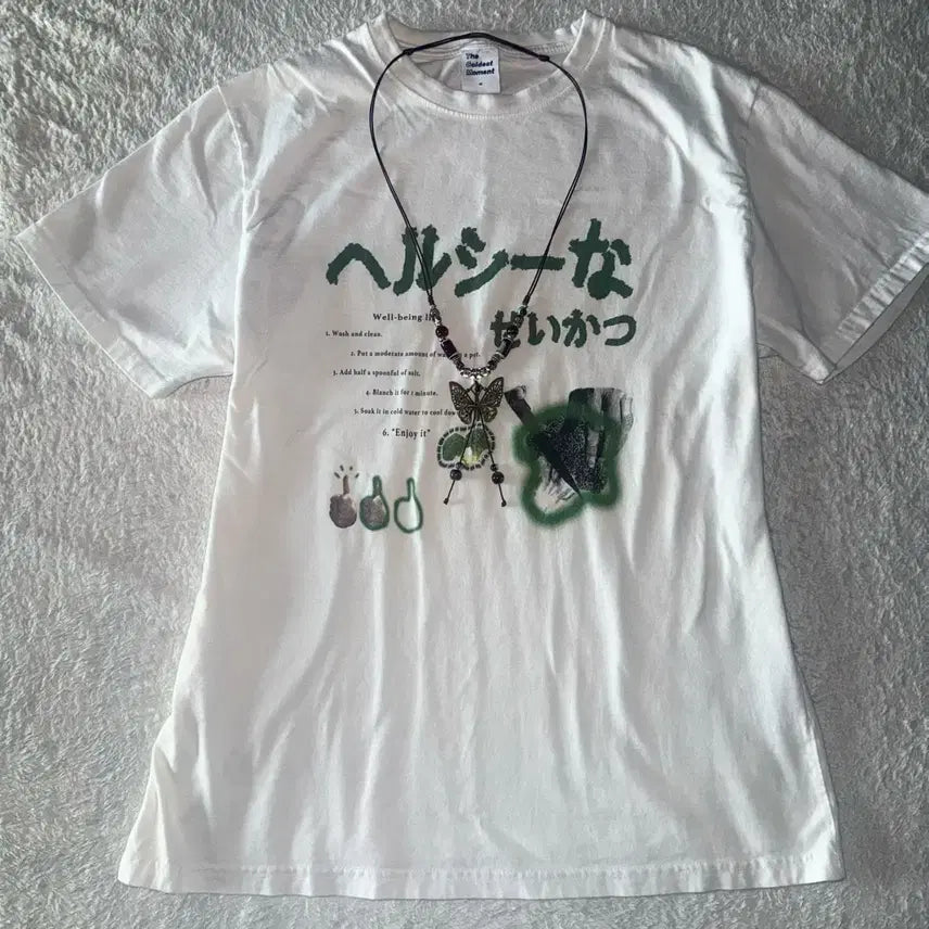 [BUNJANG] Vintage Y2K Short Sleeve T-shirt / 고전 감성 반팔 티셔츠 일본 빈티지 y2k 모리걸 핀터깔 서브컬쳐