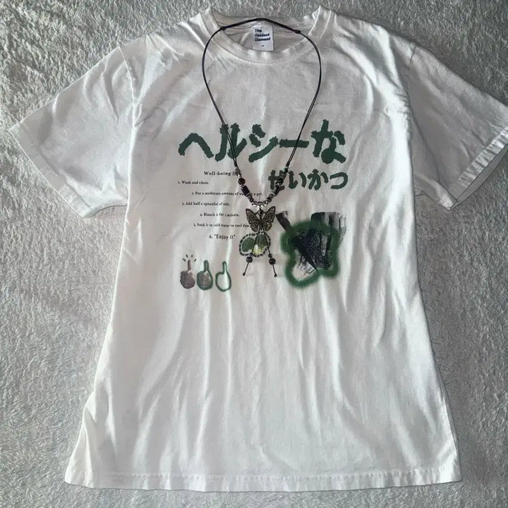 [BUNJANG] Vintage Y2K Short Sleeve T-shirt / 고전 감성 반팔 티셔츠 일본 빈티지 y2k 모리걸 핀터깔 서브컬쳐