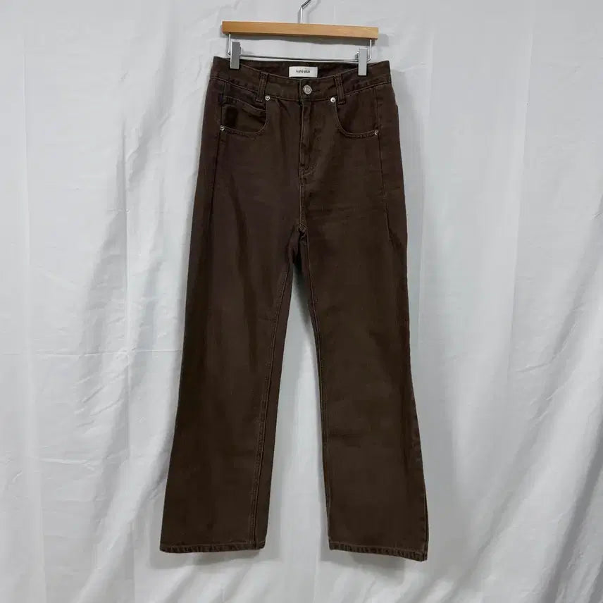 [BUNJANG] KUHO PLUS Wide Leg Washed Denim Pants Brown / 구호플러스 일자핏 브라운 와이드 워싱 데님 팬츠