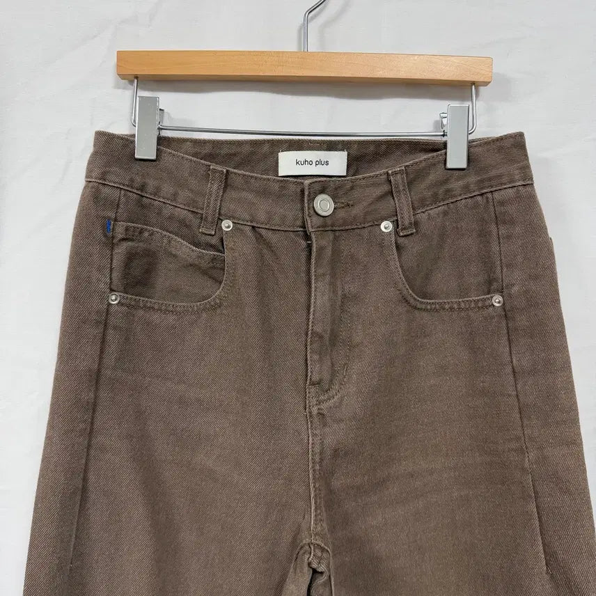 [BUNJANG] KUHO PLUS Wide Leg Washed Denim Pants Brown / 구호플러스 일자핏 브라운 와이드 워싱 데님 팬츠