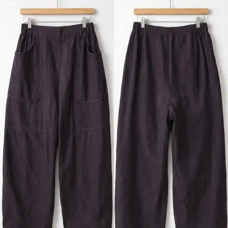 [BUNJANG] Natural Dyeing Silk Lingerie Wide Banding Pants / 천연염색 인견 와이드 밴딩 바지