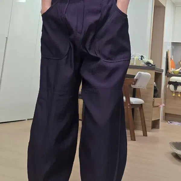 [BUNJANG] Natural Dyeing Silk Lingerie Wide Banding Pants / 천연염색 인견 와이드 밴딩 바지