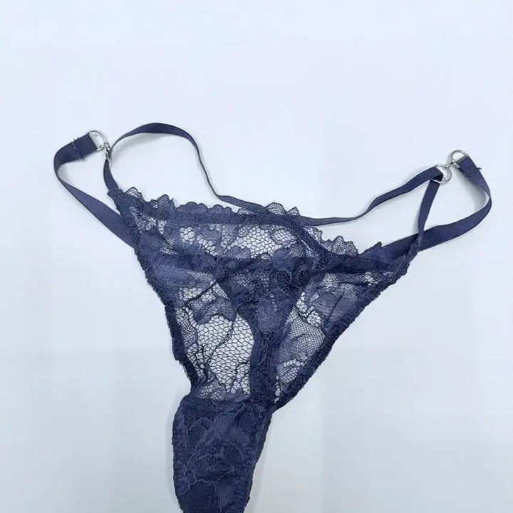 [BUNJANG] Imported Lace Metal Ring Thong - Navy / [새상품] 수입 레이스 금속고리 티팬티 / S / 네이비