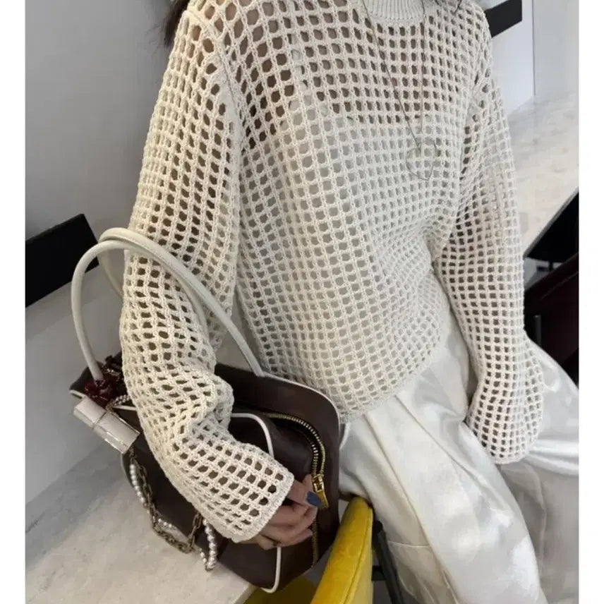 [BUNJANG] Number Project Crochet Knit Top / 넘버프로젝트 크로셰 니트