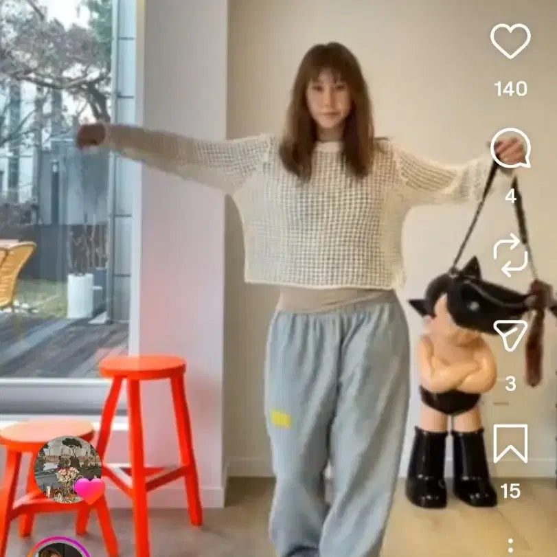 [BUNJANG] Number Project Crochet Knit Top / 넘버프로젝트 크로셰 니트