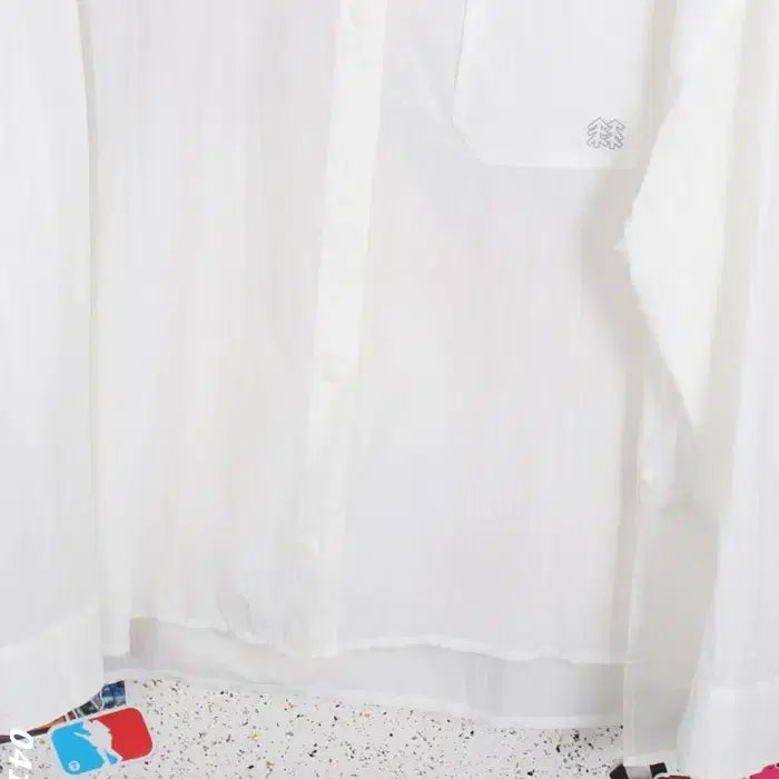 [BUNJANG] KOLON Sport White Oversized Functional Shirt / 여성90 / 코오롱 기능성 화이트 오버핏 셔츠WT 34-17