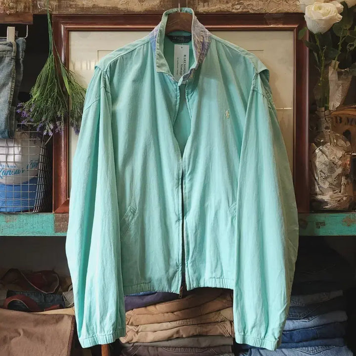 [BUNJANG] Polo Ralph Lauren 90s USA Made Summer Cotton Swingtop Jacket (Mint, L) / 90s 폴로 스윙톱 자켓 스포츠자켓 usa 메이드 썸머코튼 민트색 L