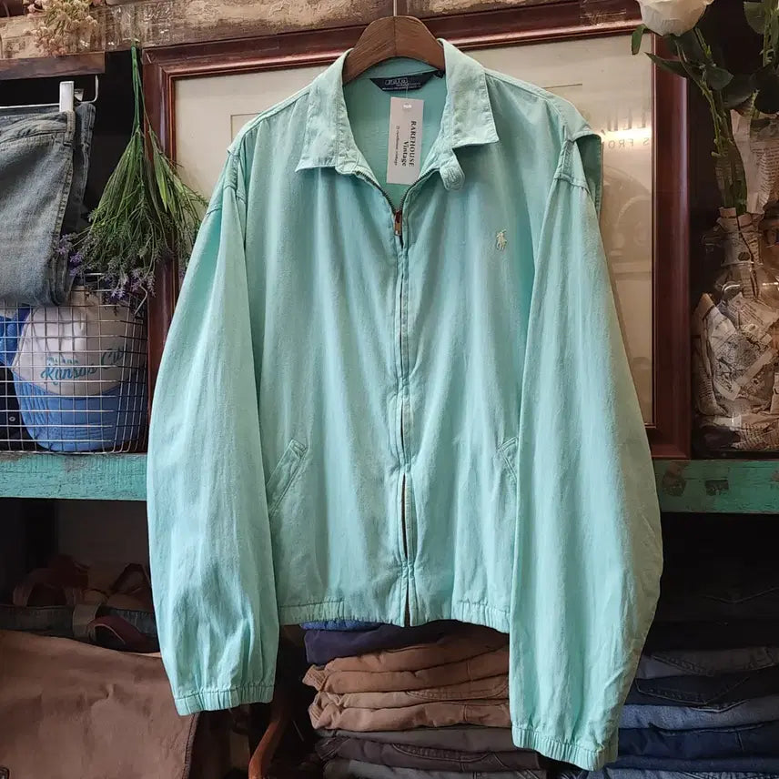 [BUNJANG] Polo Ralph Lauren 90s USA Made Summer Cotton Swingtop Jacket (Mint, L) / 90s 폴로 스윙톱 자켓 스포츠자켓 usa 메이드 썸머코튼 민트색 L