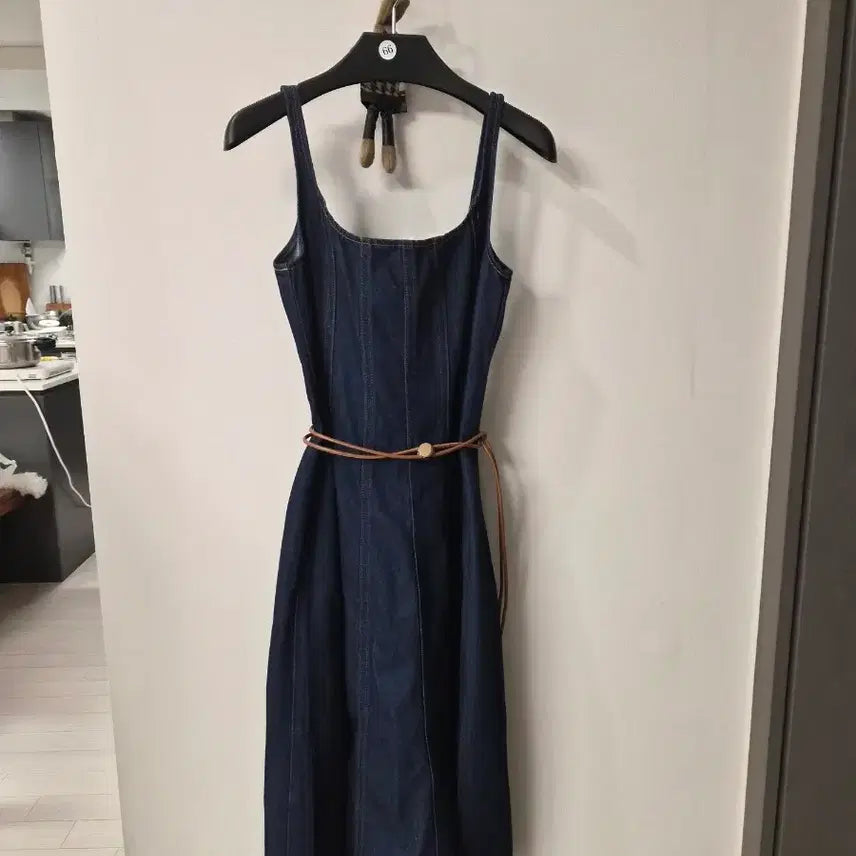 [SOLD OUT] H&amp;M 코르셋 라인 데님 미디 원피스 (EUR 34)