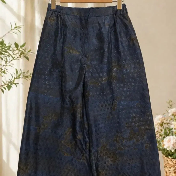 [BUNJANG] Indigo Dyed Rayon Wide Banding Pants / 쪽염 인견 와이드 밴딩 팬츠
