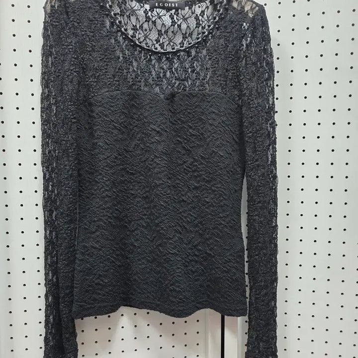[BUNJANG] EGOIST Black Lace Blouse / (1446)EGOIST 에고이스트 블랙 레이스 블라우스