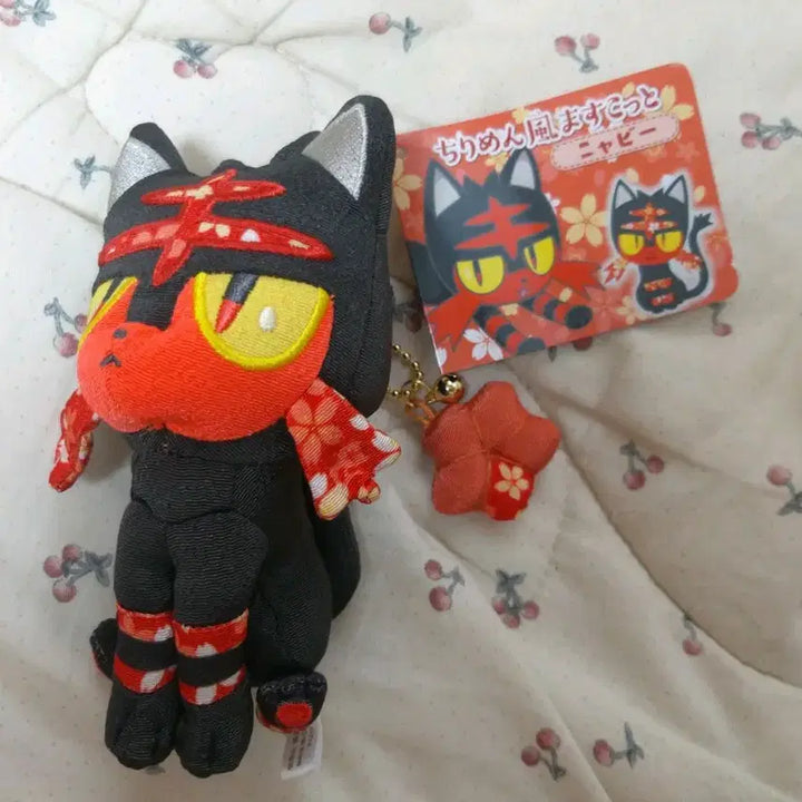[BUNJANG] Pokemon Center "Chirimen Style" Torracat Mascot Keyring Plush Doll / 포켓몬스터 냐오불 치리멘풍 마스코트 키링 인형 누이구루미 정품