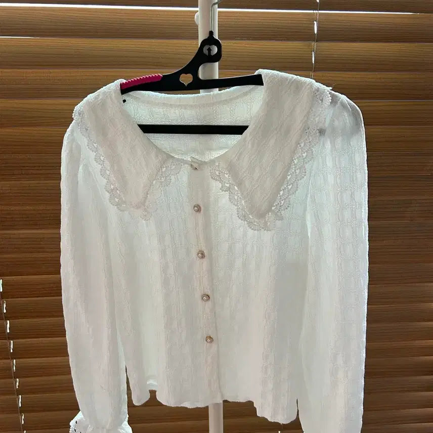 [BUNJANG] White Lace Collar Blouse / 화이트 레이스 카라 블라우스