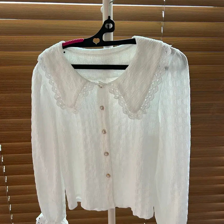 [BUNJANG] White Lace Collar Blouse / 화이트 레이스 카라 블라우스