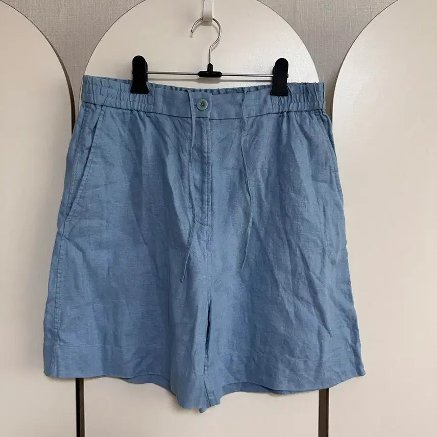 [BUNJANG] COS Linen 100% Shorts Blue M Unisex / 코스 린넨 100% 반바지 블루 M 남녀공용 컨디션 좋아요