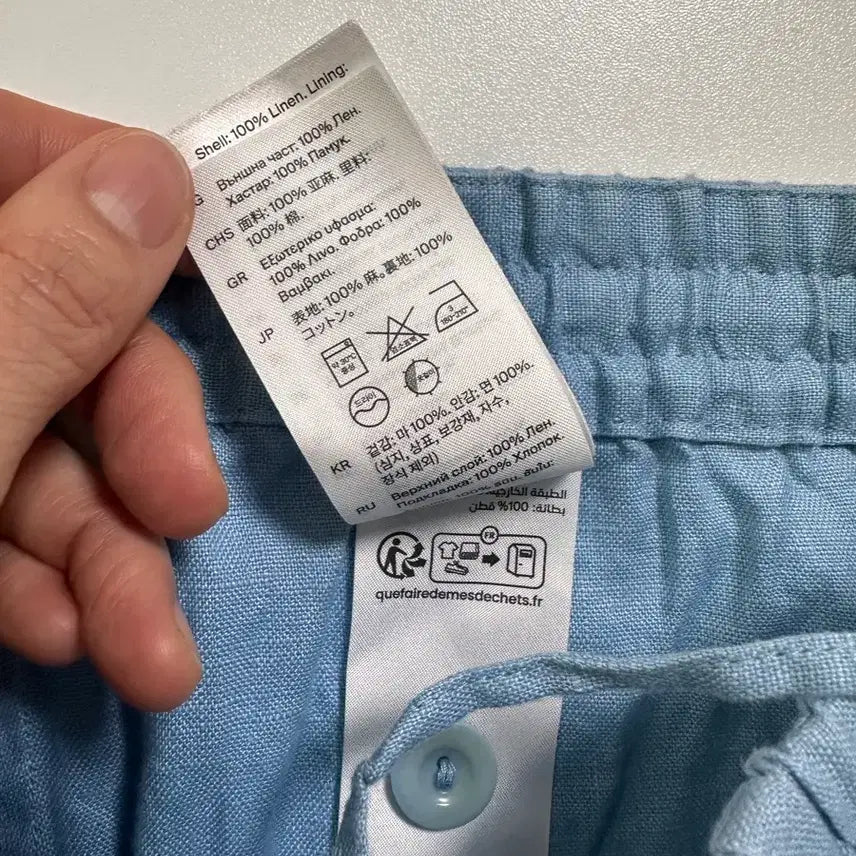 [BUNJANG] COS Linen 100% Shorts Blue M Unisex / 코스 린넨 100% 반바지 블루 M 남녀공용 컨디션 좋아요