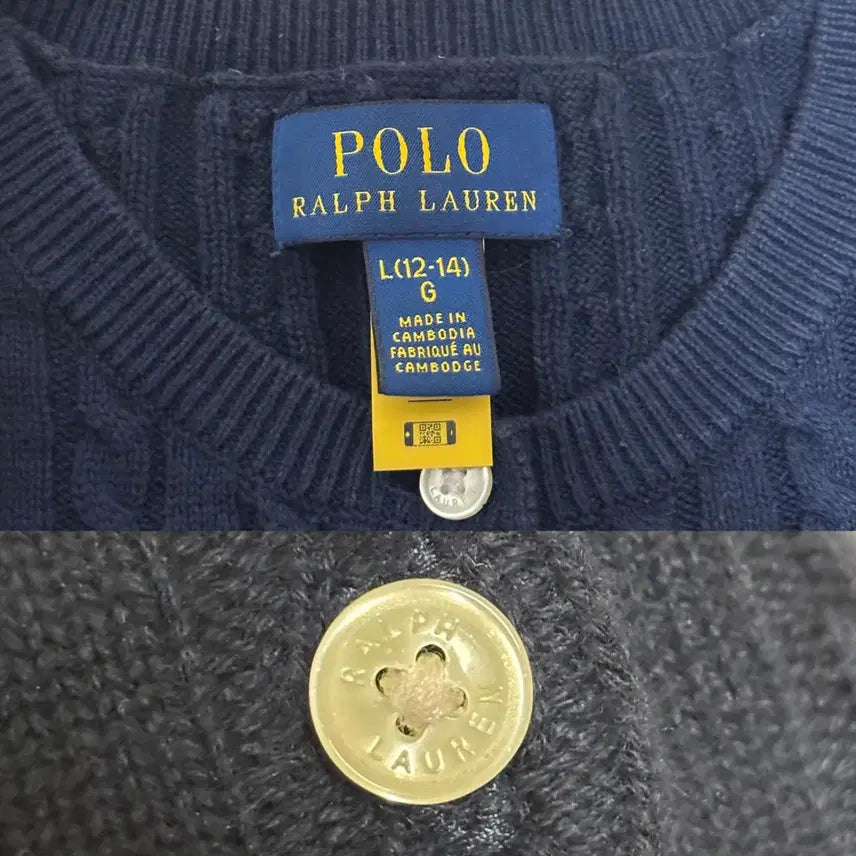 [BUNJANG] Polo Ralph Lauren Kids Knit Cardigan / 폴로 랄프로렌 니트 가디건 키즈 L (성인여자 xs~s 44)