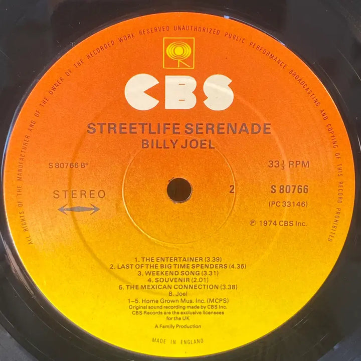 [SOLD OUT] (수입중고LP-팝) Billy Joel -Streetlife Serena