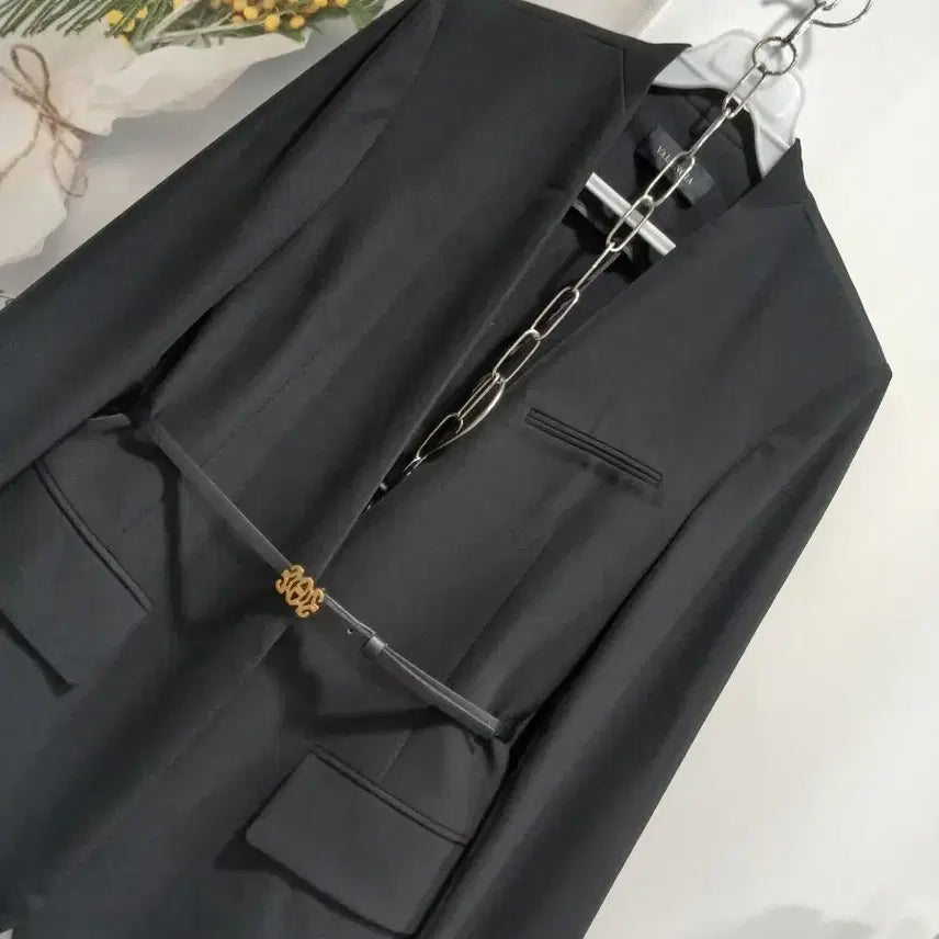 [BUNJANG] Valencia Italian Fabric Collarless Jacket / 발렌시아. (이태리원단)노카라 자켓 55.사용감없음