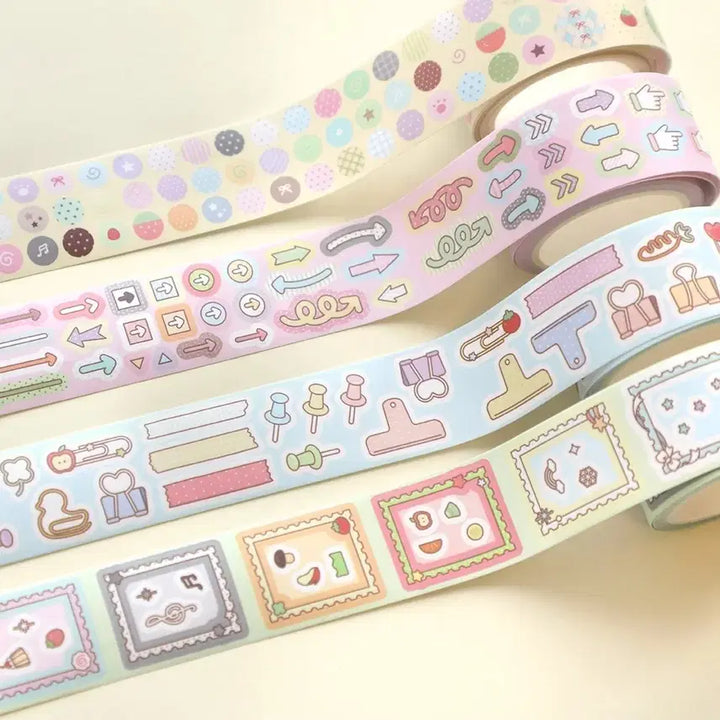 [BUNJANG] Do-it-yourself Sticker Set / 키스컷 띵) 플레플레 휘뚜루마뚜루ver3 4종 일괄 다꾸 다이어리 꾸미기