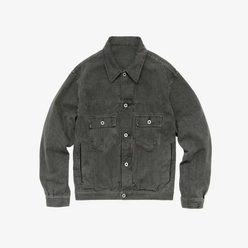 [SOLD OUT] 4)폴리테루 유즈드 트러커 자켓 다이드 그레이 (스트라이프, 재패니즈