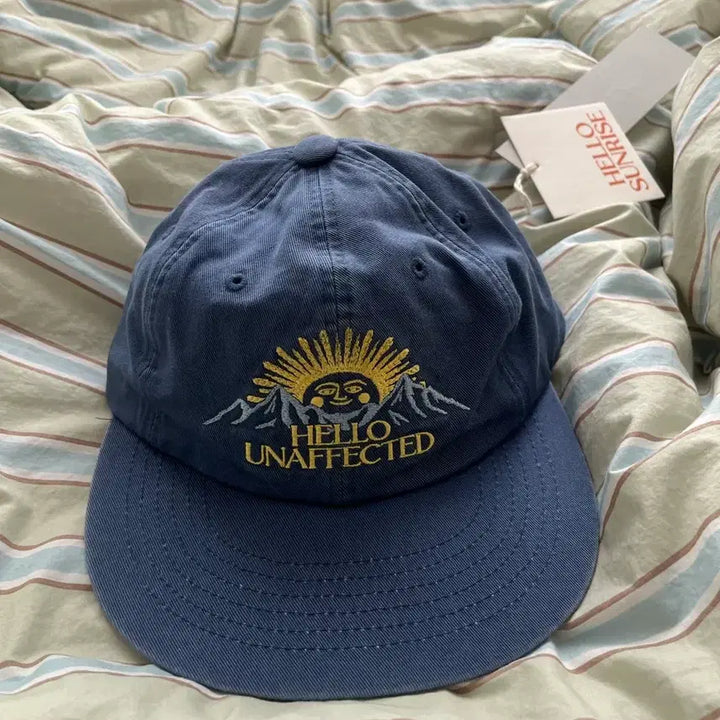 [BUNJANG] Hello Sunrise x Unaffected Ocean Blue Cap / 새제품)헬로선라이즈 X 언어펙티드 콜라보 캡모자 오션블루 컬러