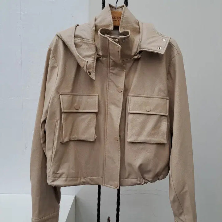 [BUNJANG] Egoist Hooded Short Jacket (Faux Leather) / 에고이스트 후드숏자켓(인조가죽) 66