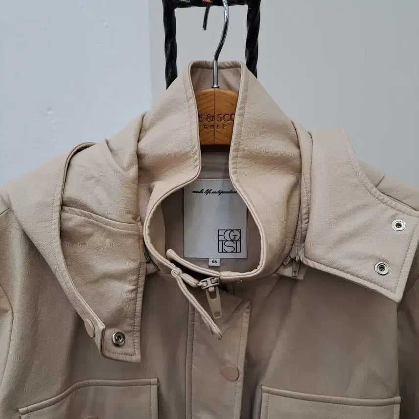 [BUNJANG] Egoist Hooded Short Jacket (Faux Leather) / 에고이스트 후드숏자켓(인조가죽) 66