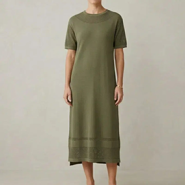 [BUNJANG] System Punching Detail Knit Dress / [55]시스템 펀칭 디테일 니트 원피스