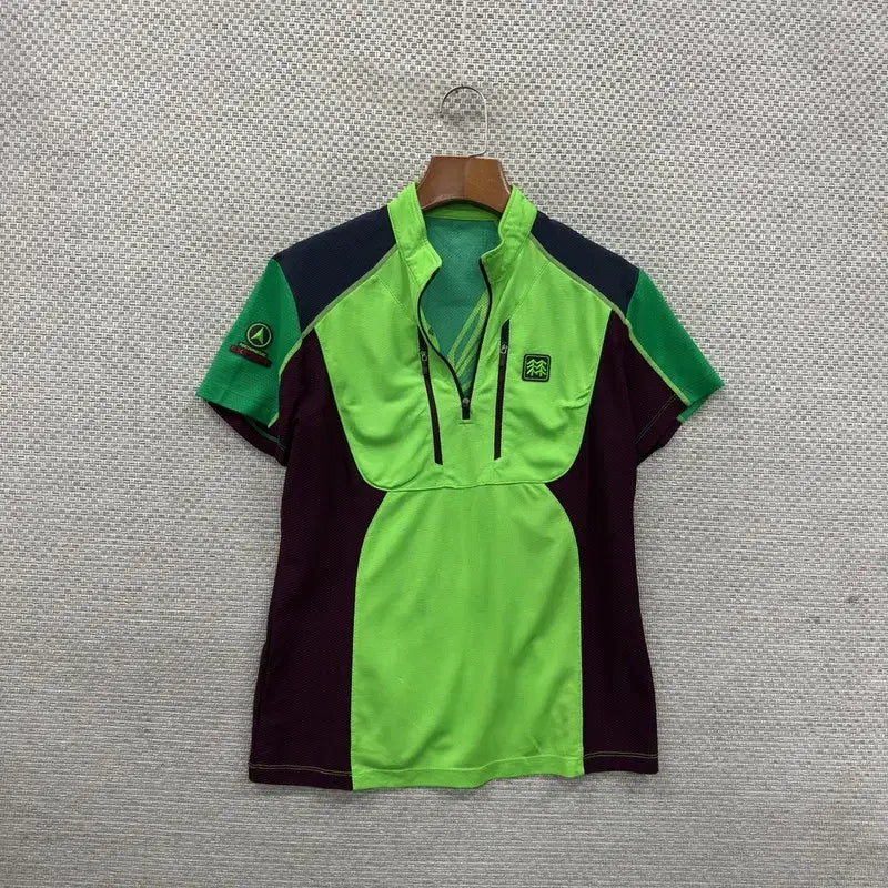 [BUNJANG] Kolon Sport Outdoor Functional Half-Zip T-Shirt 95 / 코오롱스포츠 아웃도어 기능성 반집업 반팔티 95 A09931