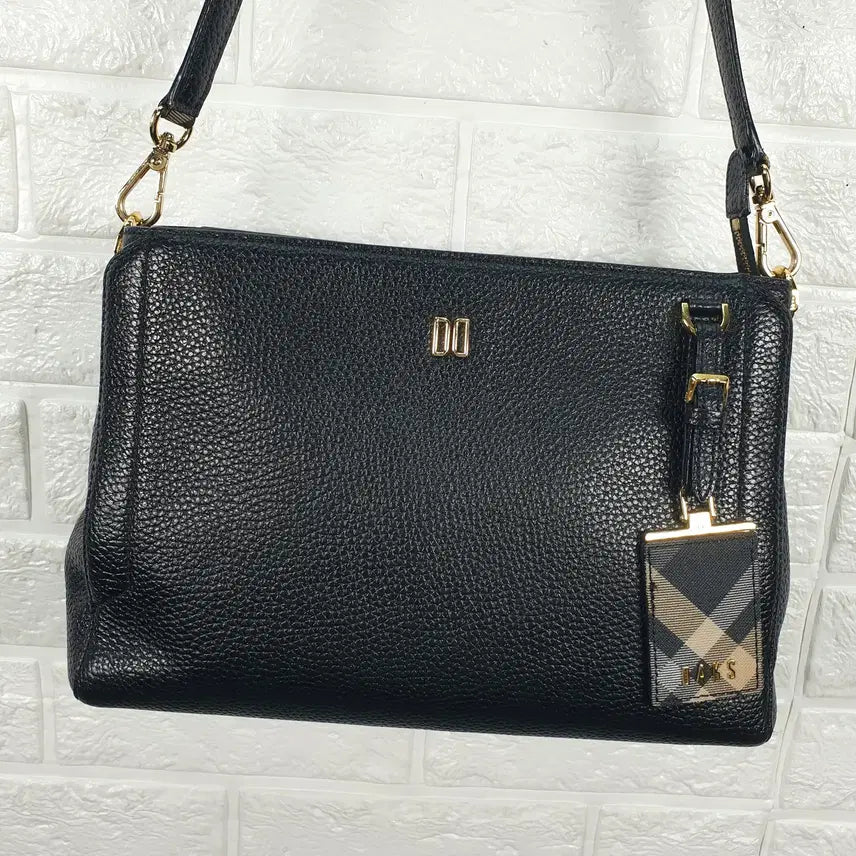 [BUNJANG] DAKS DD Logo Cowhide Shoulder Bag / 닥스 DD로고 소가죽 숄더백