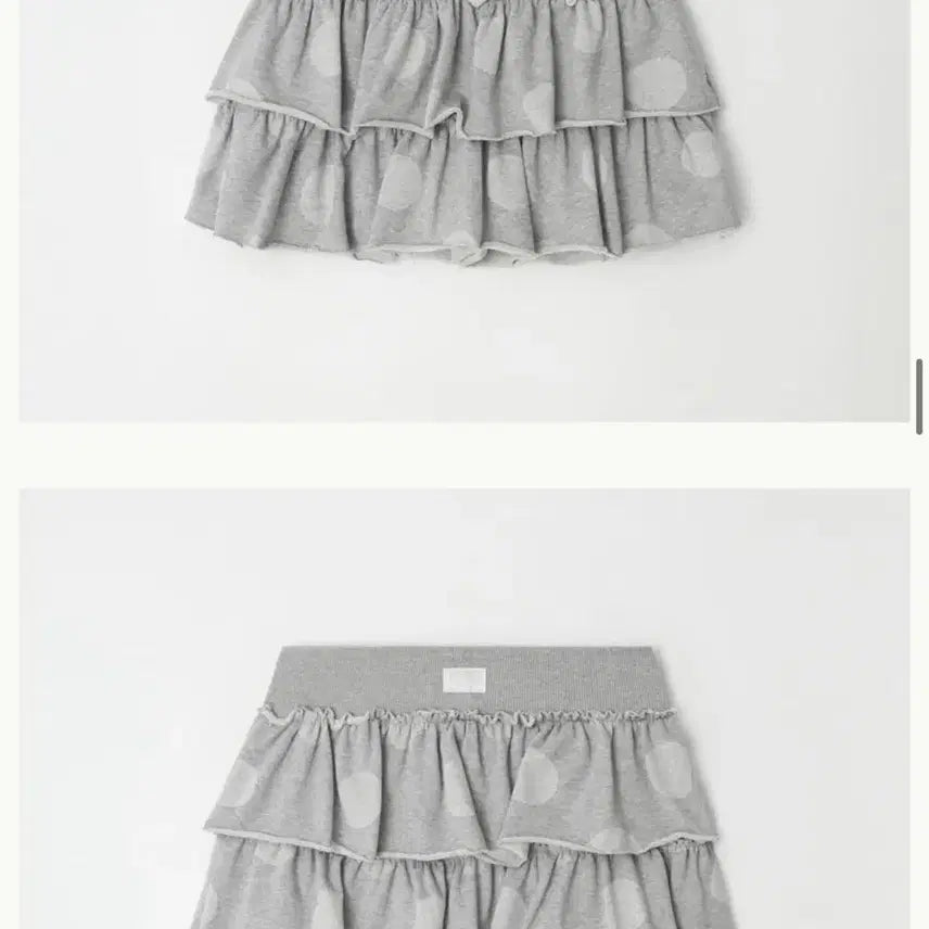 [SOLD OUT] 론론 도트 캉캉 러플 팬츠스커트 그레이