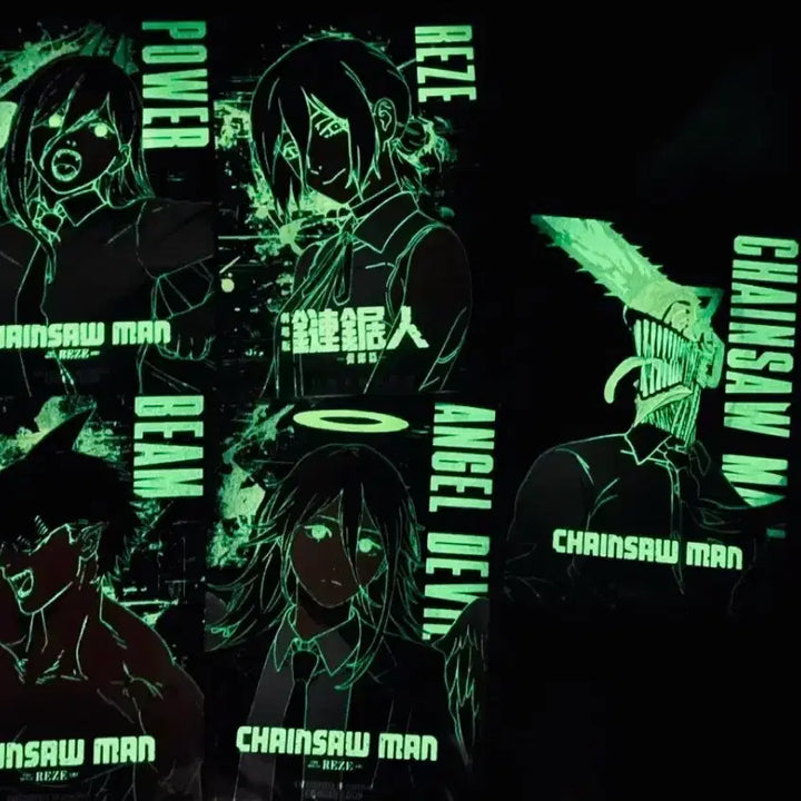 [BUNJANG] Chainsaw Man Taiwan Limited Glow-in-the-Dark Poster Bundle / 체인소맨 대만 한정 야광포8장 직거래, 40