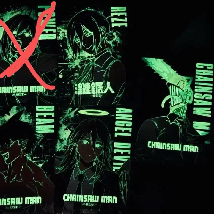 [BUNJANG] Chainsaw Man Taiwan Limited Glow-in-the-Dark Poster Bundle / 체인소맨 대만 한정 야광포8장 직거래, 40