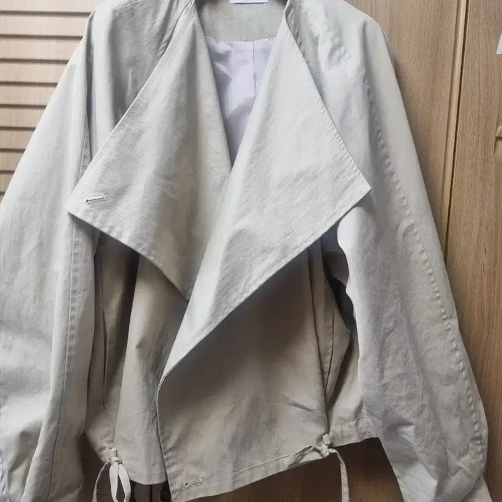 [BUNJANG] Thebom No Collar Spring Cotton Jacket Beige / 네이버 더봄 노카라 스프링 코튼 자켓 베이지