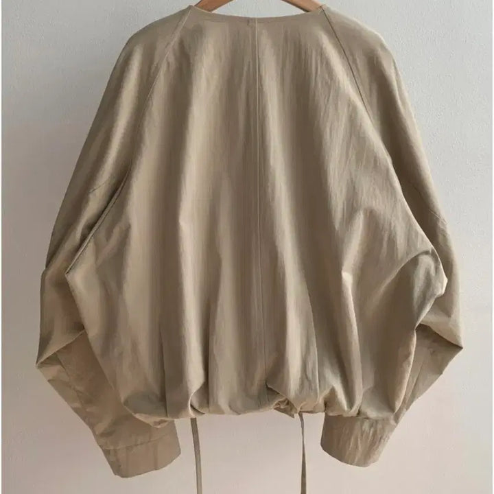 [BUNJANG] Thebom No Collar Spring Cotton Jacket Beige / 네이버 더봄 노카라 스프링 코튼 자켓 베이지