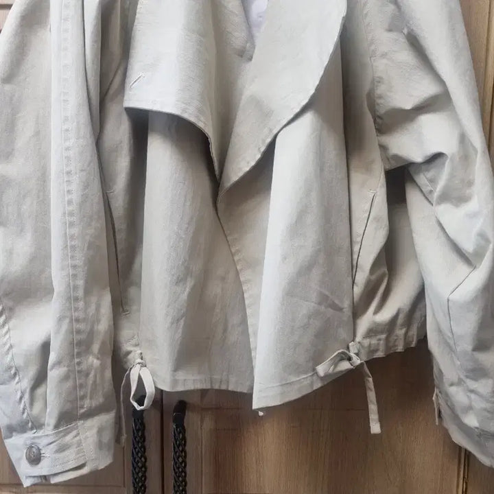 [BUNJANG] Thebom No Collar Spring Cotton Jacket Beige / 네이버 더봄 노카라 스프링 코튼 자켓 베이지