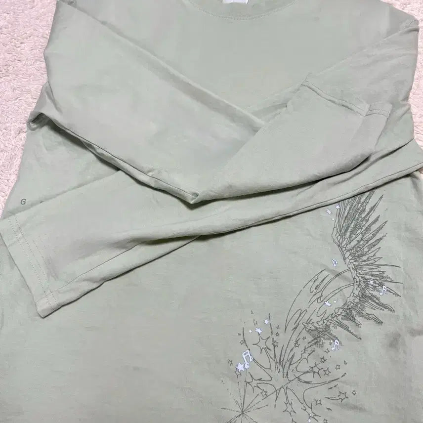 [BUNJANG] Sansan Gear NCT WISH Long Sleeve Light Green T-shirt / 산산기어 엔시티위시 롱슬리브 라이트그린 2 사이즈 콜라보 코어 긴팔티셔츠