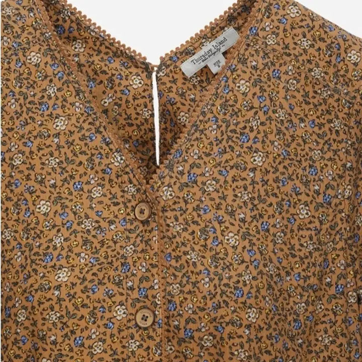 [BUNJANG] Thursday Island Corduroy Floral Dress / 써스데이아일랜드 코듀로이 플라워 원피스