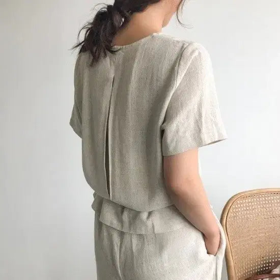 [SOLD OUT] 새상품 린넨 스트링 점프수트