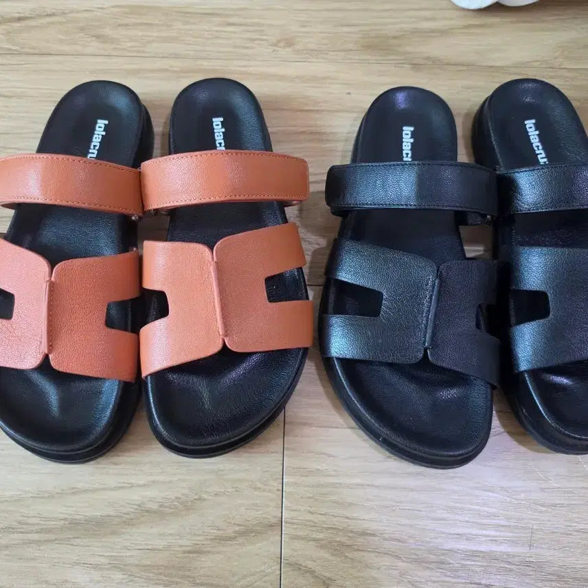 [BUNJANG] lolacrux Slippers Orange/Black / lolacrux 롤라크루즈 슬리퍼 오렌지/블랙