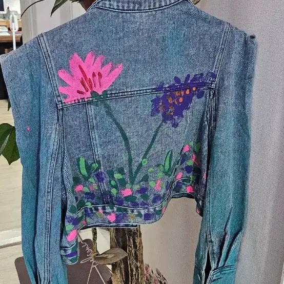 [BUNJANG] Flower Printing Denim Jacket / 플라워 프린팅 데님 청자켓77