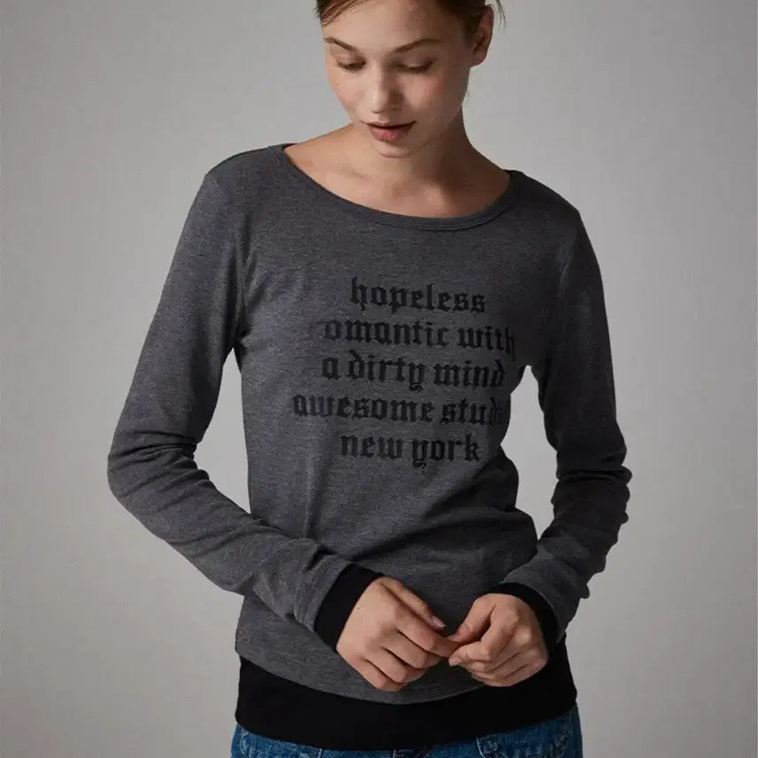 [BUNJANG] Awesome Studio Layered Long Sleeve T-Shirt Charcoal / 무신사 어썸스튜디오 레이어드 긴팔 티셔츠 챠콜 스컬프터 레이브 애즈온